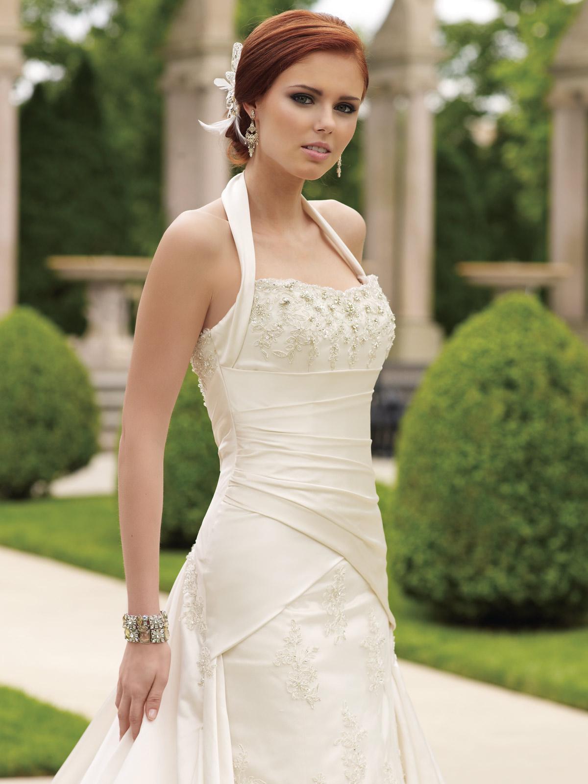 Ivory wedding dress halter